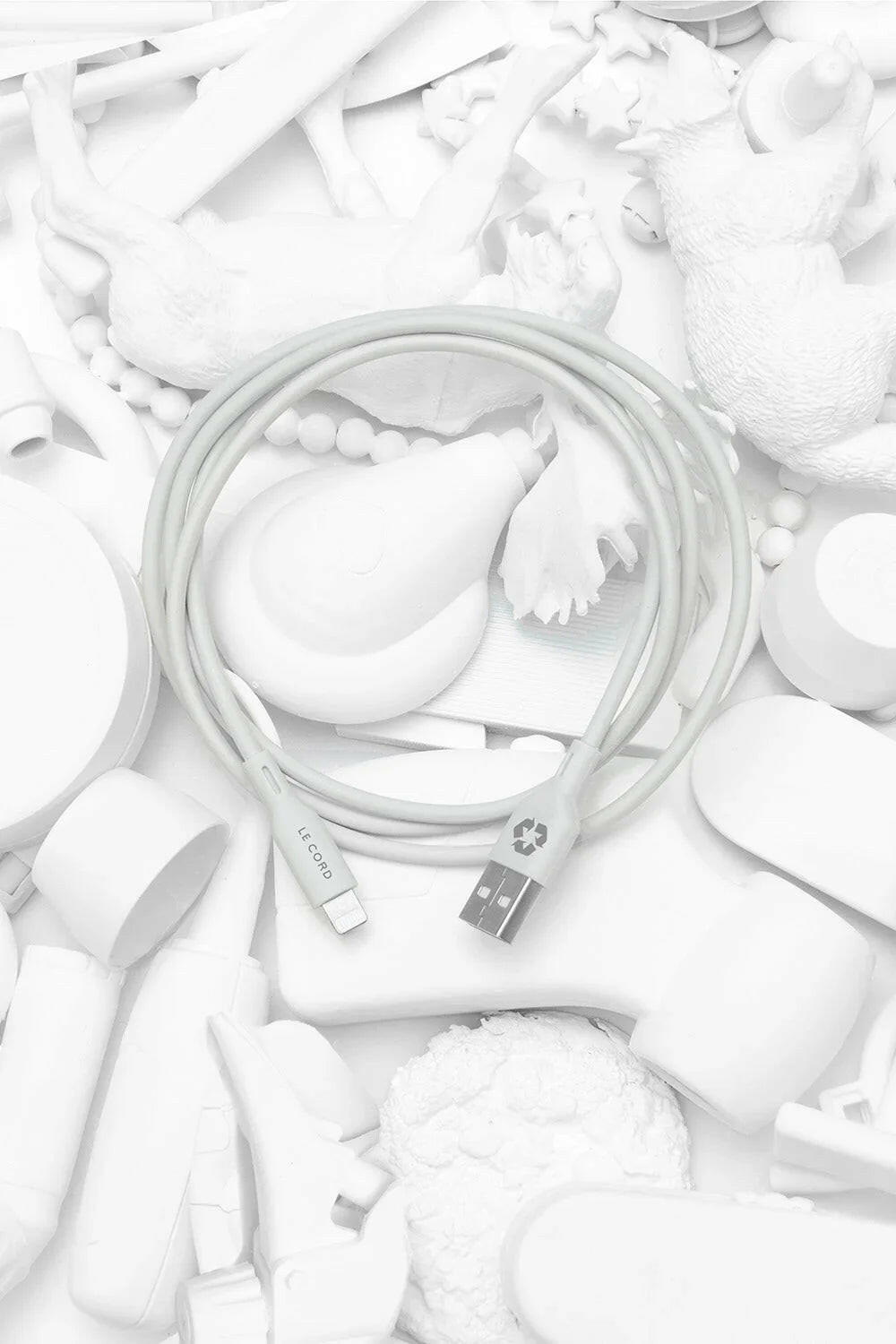 "Foggy Snow" Lightning zu USB A Kabel · 1.2 meter · Aus recyceltem Kunststoff
