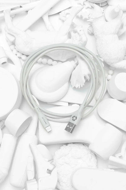 "Foggy Snow" Lightning zu USB A Kabel · 1.2 meter · Aus recyceltem Kunststoff